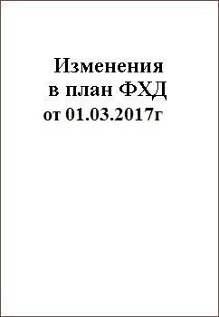 Изменение в план финансово-хозяйственной деятельности на 2017г.от 01.03.2017г